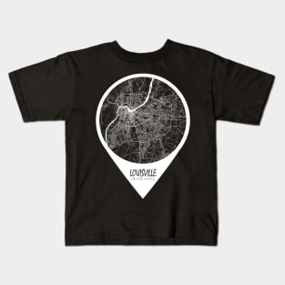 Louisville, Kentucky, USA City Map - Travel Pin Kids T-Shirt